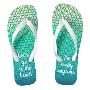Scrollfarbene Rahmen Türkis Ombre Flip Flops