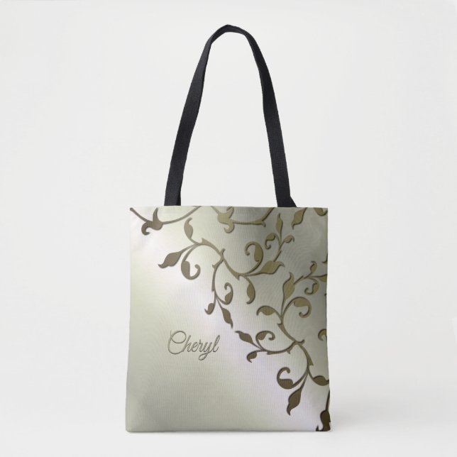 Scrolling Olive Blätter Persönlich Tasche (Vorderseite)