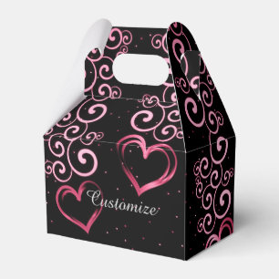 Scrolling Vine Hearts Gable Favor Box Geschenkschachtel