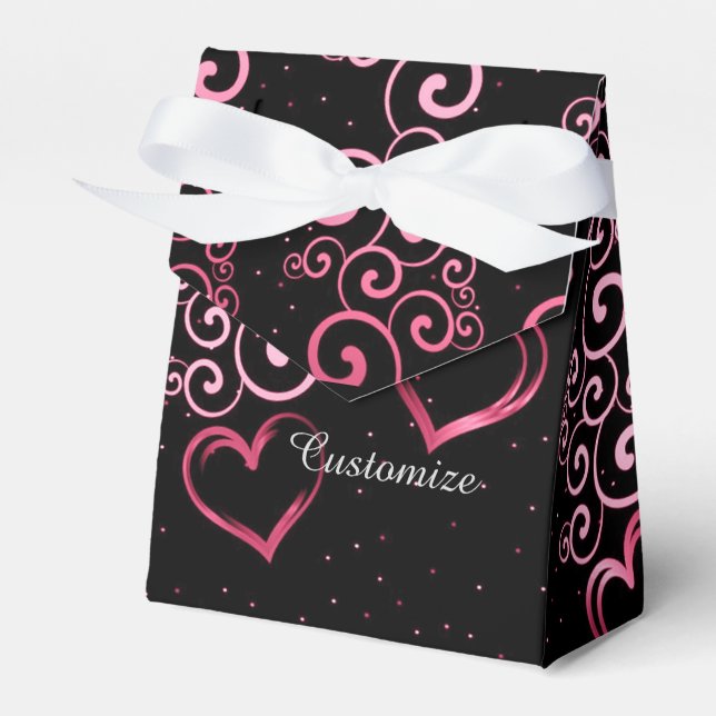 Scrolling Vine Hörnchen Zelt Gefallen Box Geschenkschachtel (Vorderseite)