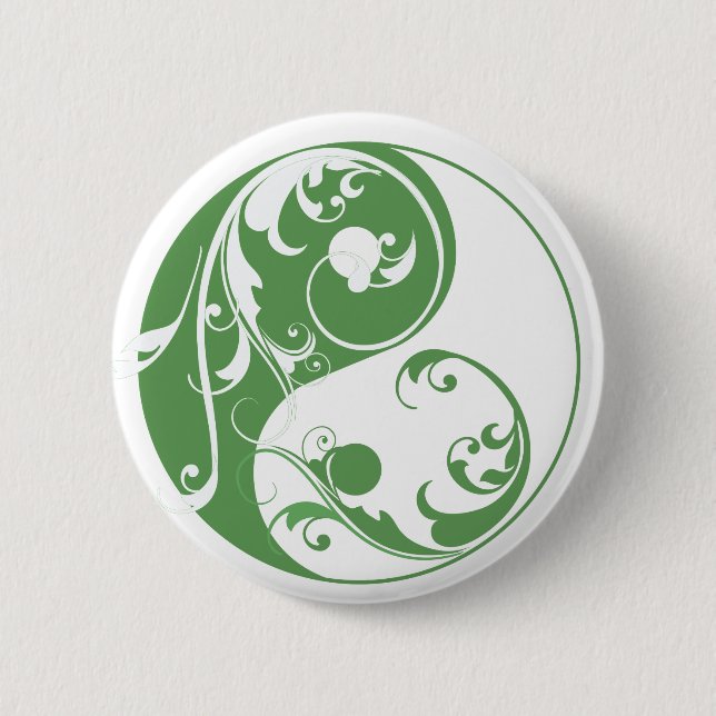 Scrolling Yin & Yang (grün) Button (Vorderseite)
