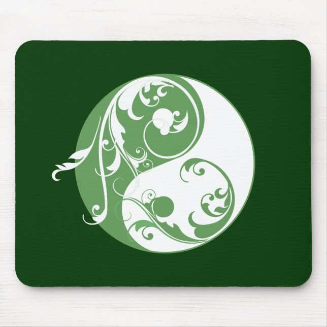 Scrolling Yin & Yang (grün) Mousepad (Vorne)