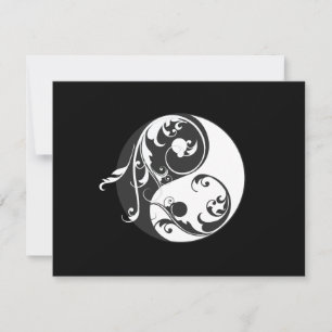 Scrolling Yin Yang Symbol (schwarz)
