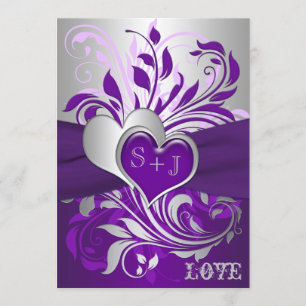 Scrolls d'argent violet, Faire-part de mariage de 