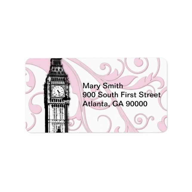 Scrolls und Big Ben Adressaufkleber (Vorne)