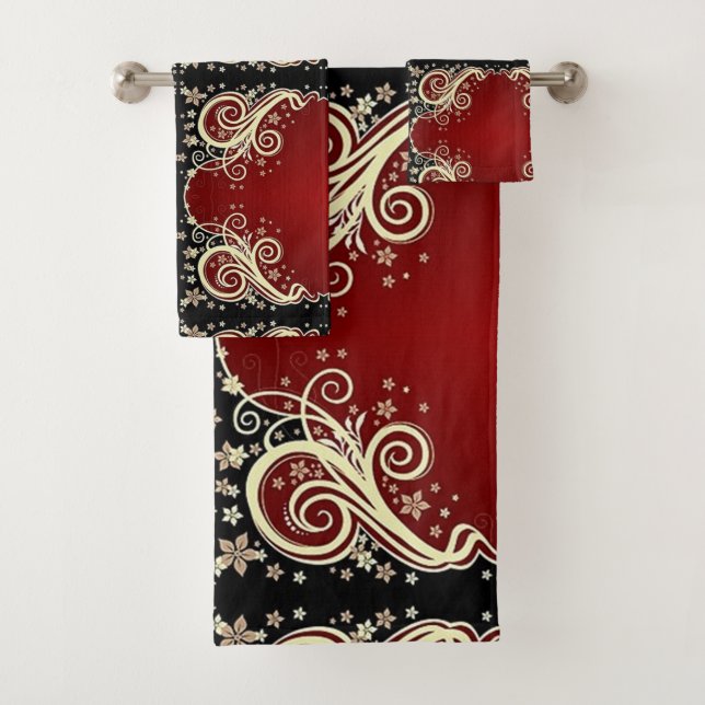 Scrollwork für klassische Stile Badhandtuch Set (Insitu)