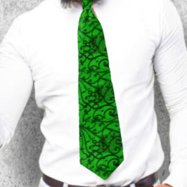 Scrollwork Green Neck Tie Krawatte