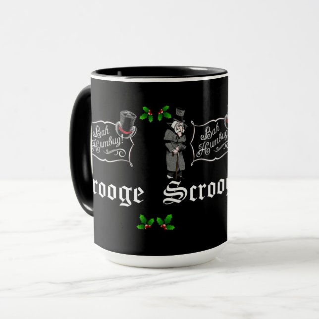 SCROOGE "Bah Humbug!" Weihnachtsgeschenk Tasse (Vorderseite Links)