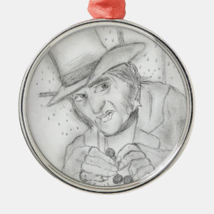 Scrooge Silbernes Ornament