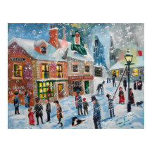 Scrooge Weihnachts-Carlo Winterschneeszene