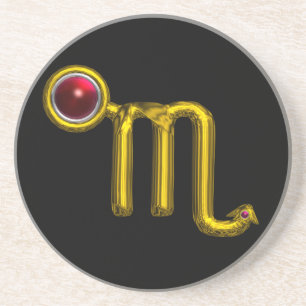 SCROPIO ZODIAC BIRTHDAY JEWELGold , Rote Granate Untersetzer