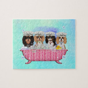 Scrub-a-Dub-Dub-Four-Cavaliers in einem Tub-Puzzle