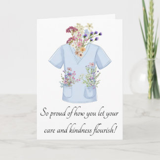 Scrub Floral Greeting Card Dankeskarte