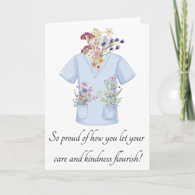 Scrub Floral Greeting Card Dankeskarte (Vorderseite)