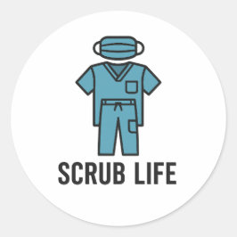 Scrub Life Runder Aufkleber