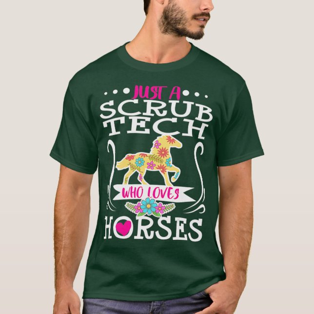 Scrub Tech Technologist Chirurgisches Pferd über i T-Shirt (Vorderseite)