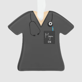 Scrub Top Ornament - Graue Oberseite mit heller Ha