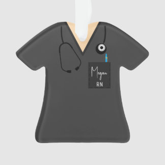 Scrub Top Ornament - Graue Oberseite mit heller Ha