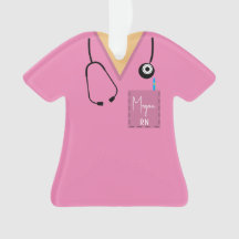 Scrub Top Ornament - Rosa mit heller Haut Ornament