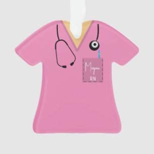 Scrub Top Ornament - Rosa mit heller Haut Ornament