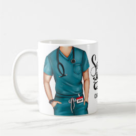 Scrubs and Coffee Nurse Personalized Coffee Mug