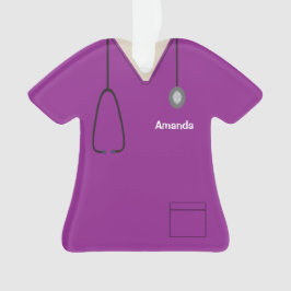 Scrubs Uniform Nurse Lila Shirt Weihnachtsgebäck Ornament