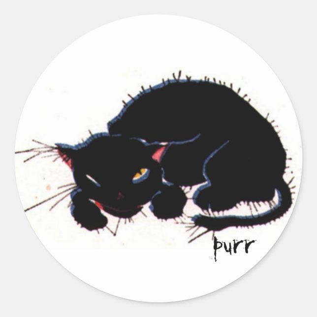 Scruffy Cat Runder Aufkleber (Vorderseite)