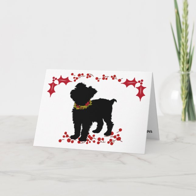 Scruffy Mutt Joy Liebe Weihnachten Karte (Vorderseite)