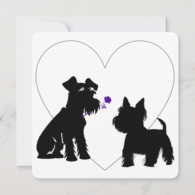 Scruffy Mutt Romance Tic Tac Toe Carte Saint Valen (Devant)