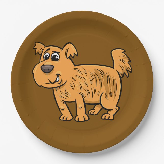 Scruffy Orange Puppy Dog Pappteller (Vorderseite)