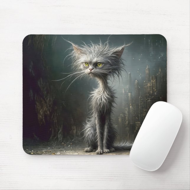 Scruffy Street Cat Mousepad (Mit Mouse)