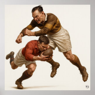 SCrum Half - Vintage Rugby Print Poster