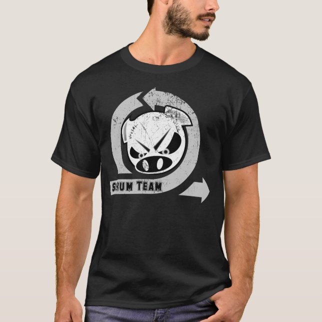 Scrum-Team - beweglich mit ernstem Schwein - T-Shirt (Vorderseite)