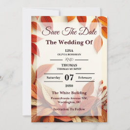 ScRust Olive Botanical Wedding Save The Date
