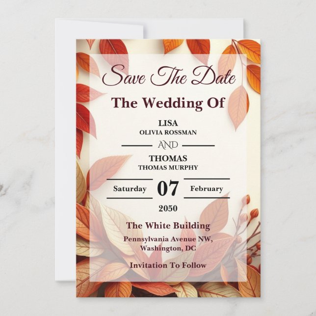 ScRust Olive Botanical Wedding Save The Date (Devant)