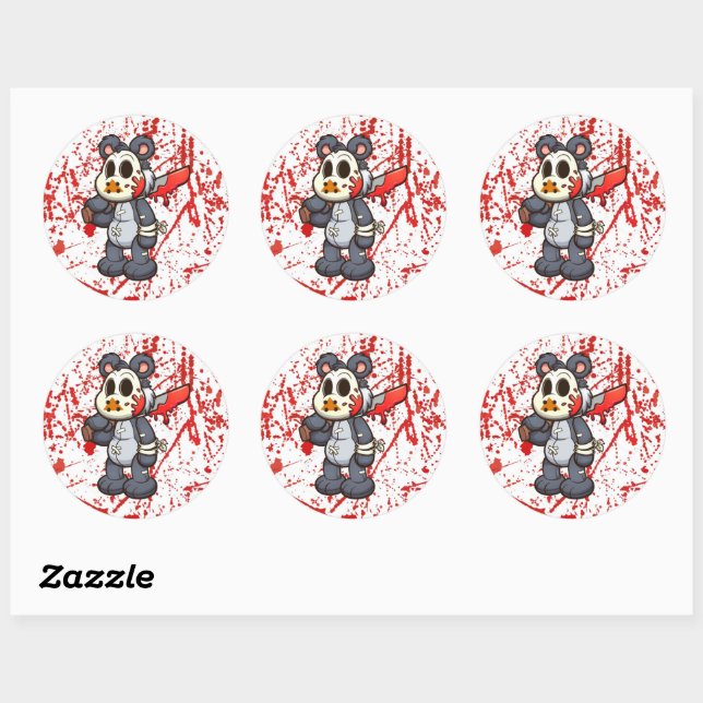 Scrutin Bear Classic Round Sticker (Feuille)