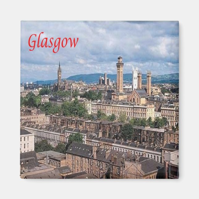 SCT003 GLASGOW, Schottland, Kühlschrankmagnet (Vorne)