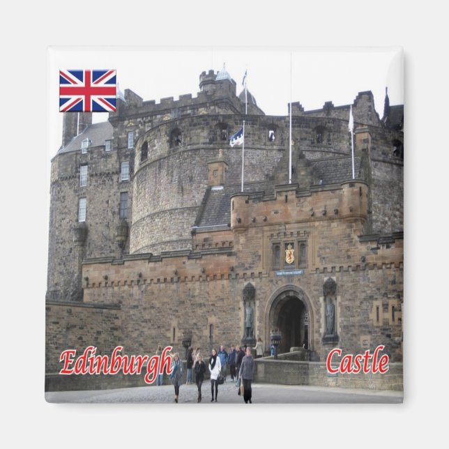SCT020 EDINBURGH CASTLE, Schottland, Kühlschrank Magnet (Vorne)