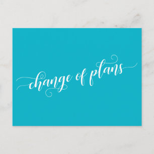 Scuba Blue Change of Plans verzögert Hochzeit Postkarte