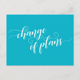 Scuba Blue Change of Plans verzögert Hochzeit Postkarte