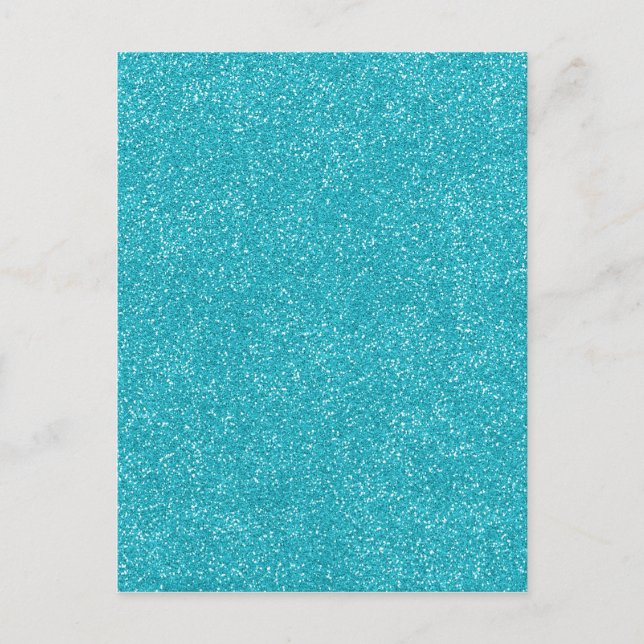 Scuba Blue mit feinem Glitzer Postkarte (Vorderseite)
