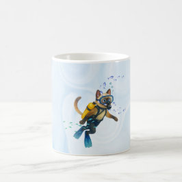 Scuba Cat is diving  Underwater  Kaffeetasse