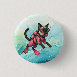 Scuba Cat taucht Unterwasser Knopf Button