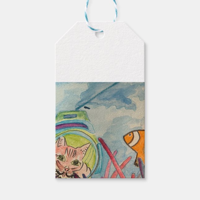 Scuba Cats Geschenkanhänger (Vorderseite)