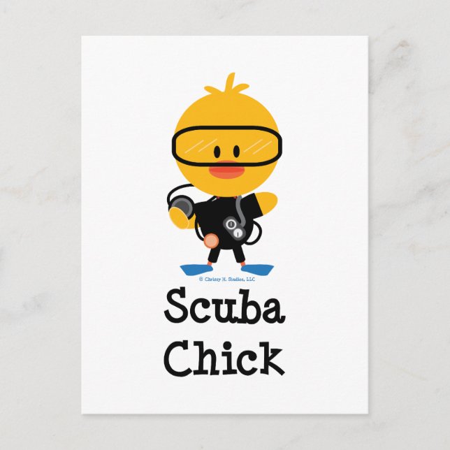 Scuba Chick Postcard Postkarte (Vorderseite)