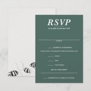 Scuba Couple Food Choice und Song Request RSVP Karte