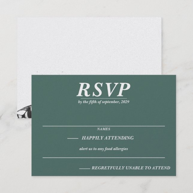 Scuba Couple RSVP Karte (Vorne/Hinten)