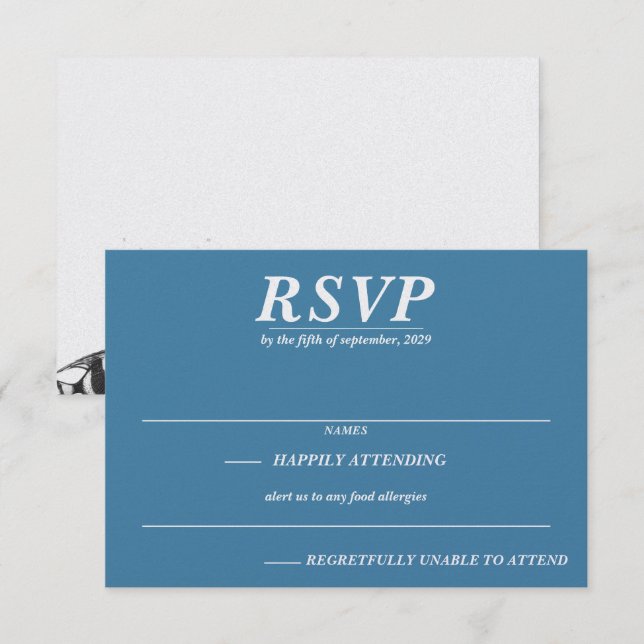 Scuba Couple RSVP Karte (Vorne/Hinten)