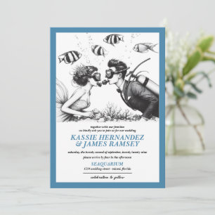 Scuba Couple Wedding Einladung