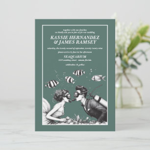 Scuba Couple Wedding Einladung